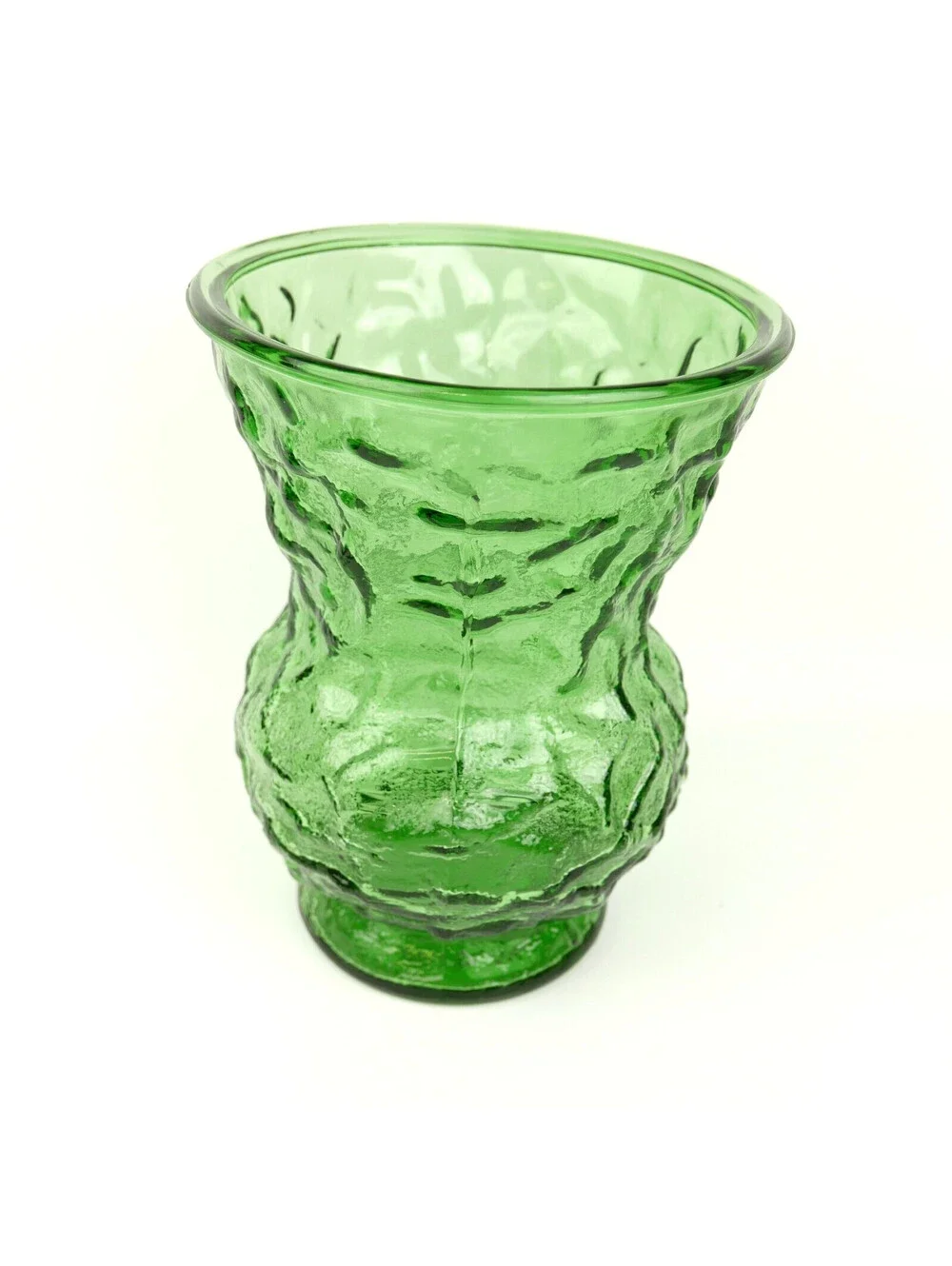 Vintage EO Brody G109 Emerald Green Crinkle Glass Vase MCM Cleveland USA 8
